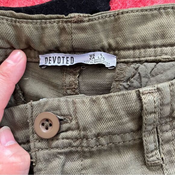 Devoted Olive Green Cargo Style Straight Leg Pants - Picture 3 of 6